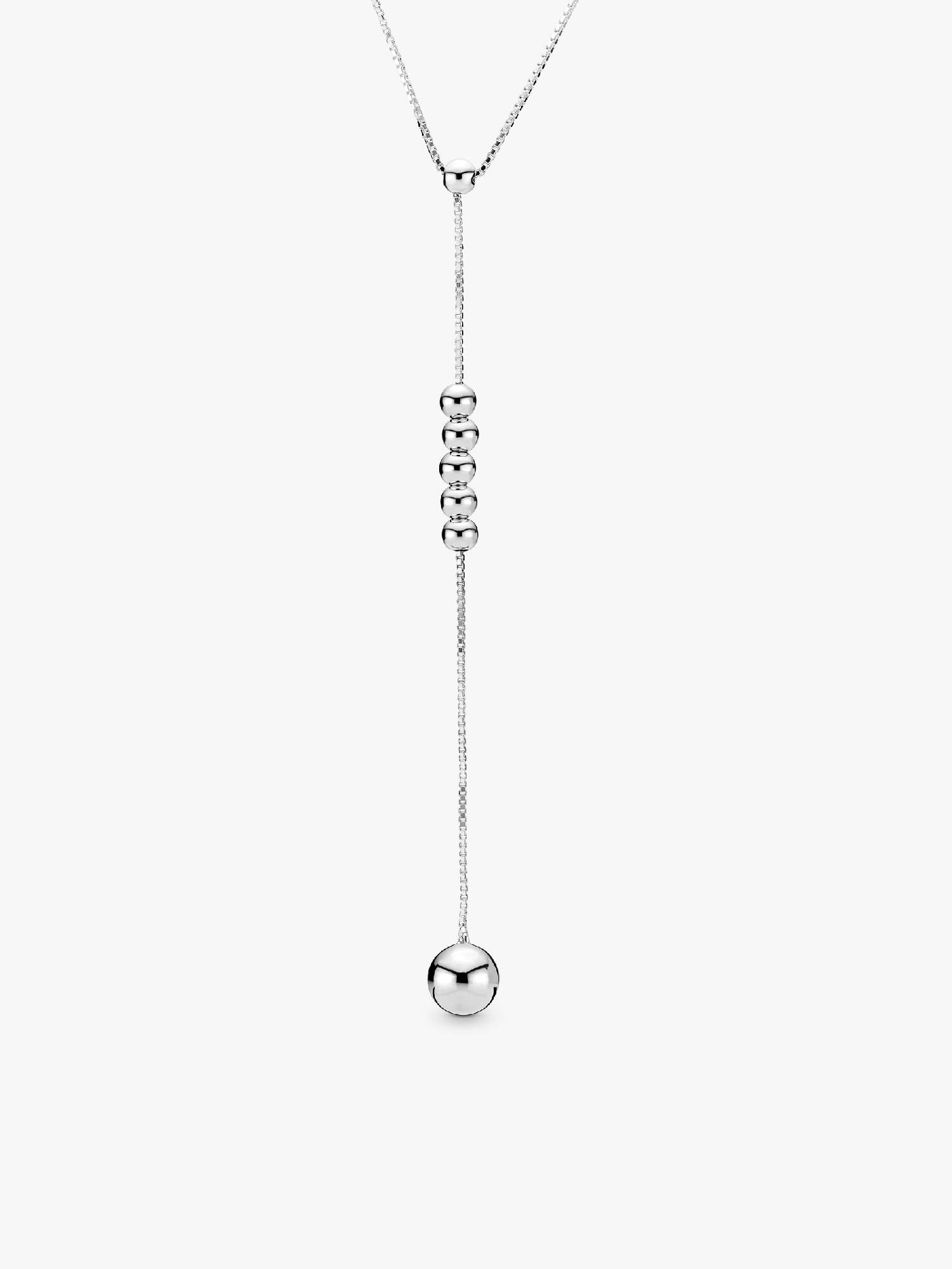 Beaded silver Y-necklace