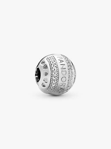 Pandora Logo Round Clip Charm
