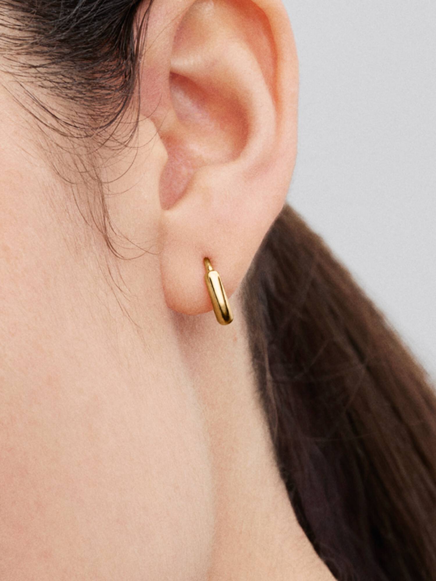 Round Huggie Hoop Earrings