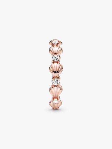 Sparkling Seashell Band Ring
