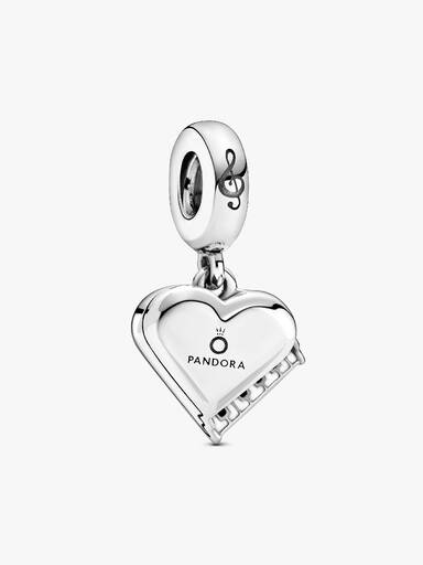 Grand Piano Heart Dangle Charm