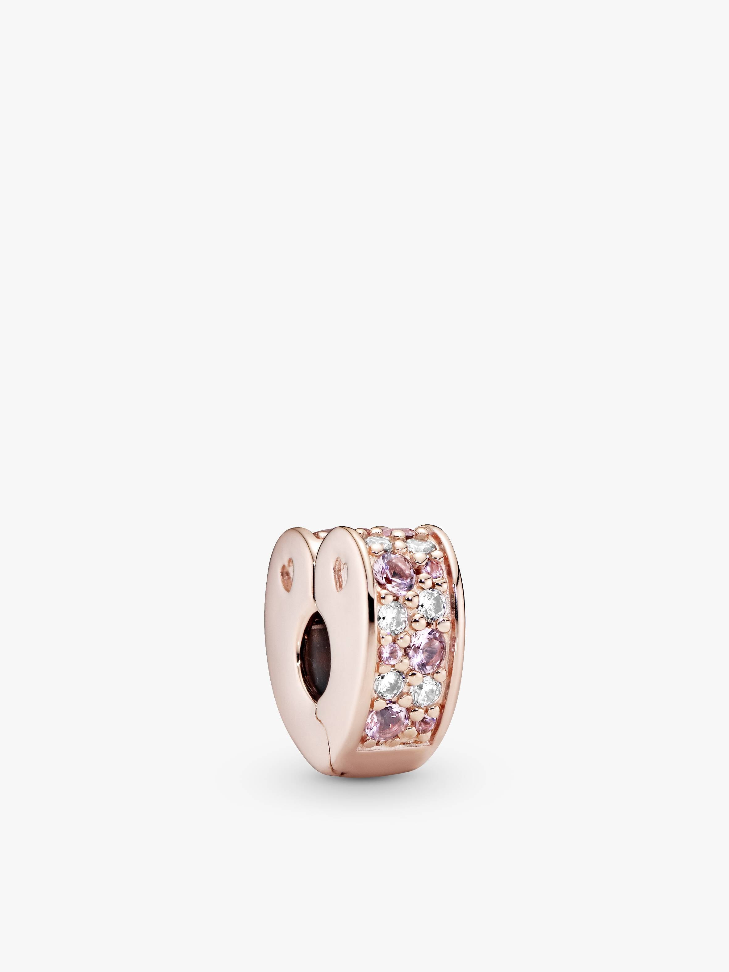 Pink Pavé Heart Clip Charm