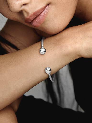 Pandora Moments Snake Chain Style Open Bangle