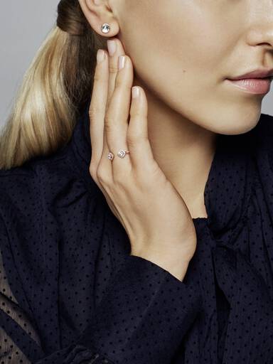 Square Sparkle Open Ring