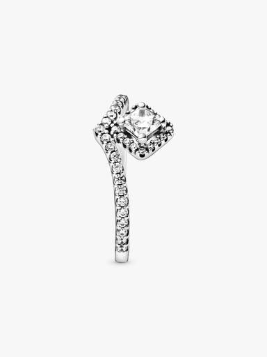 Square Sparkle Wishbone Ring