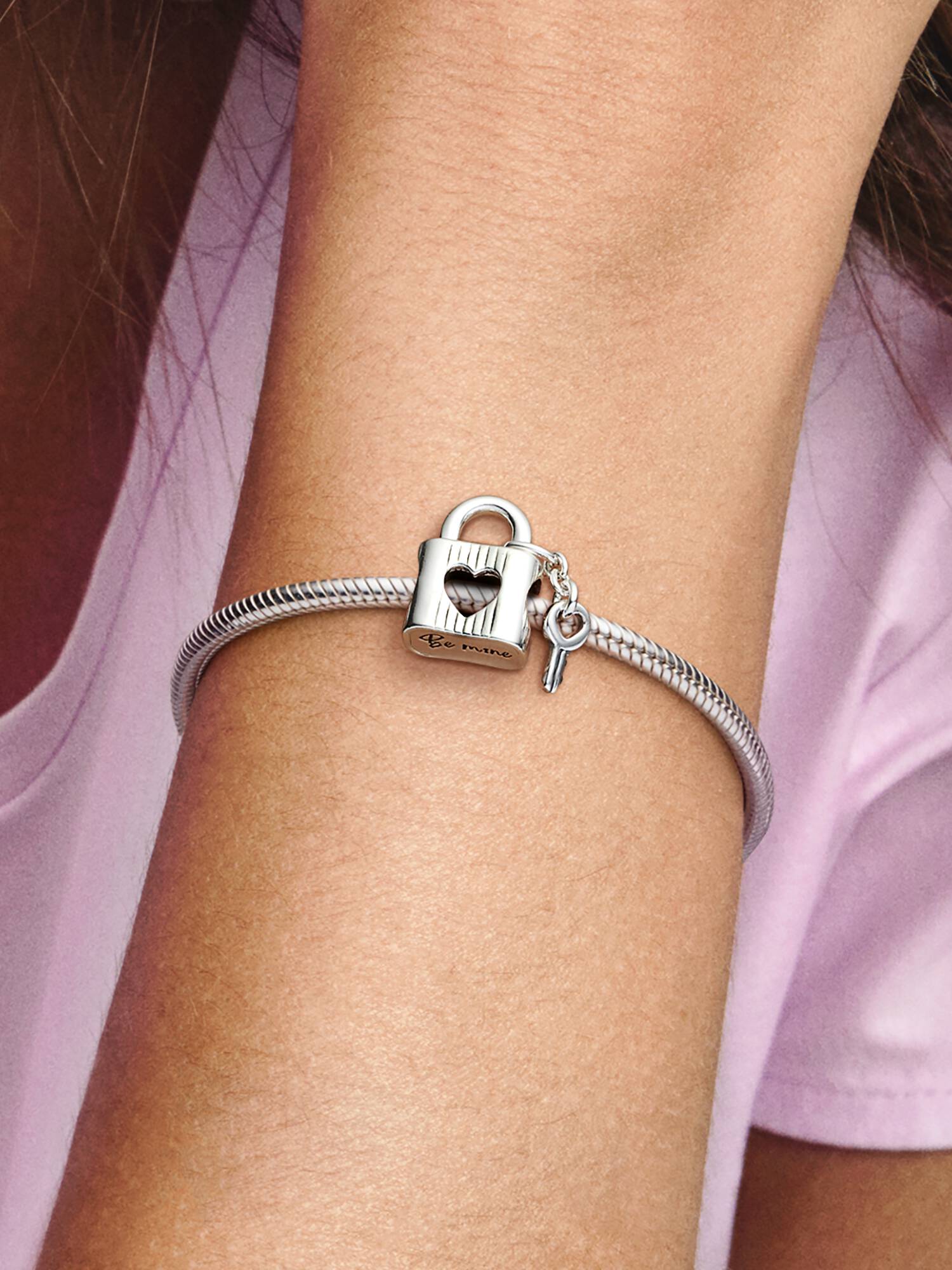 Padlock & Heart Key Charm