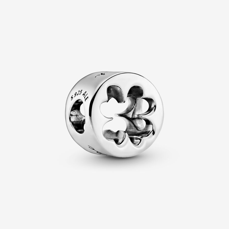 Openwork clover silver charm image number 0