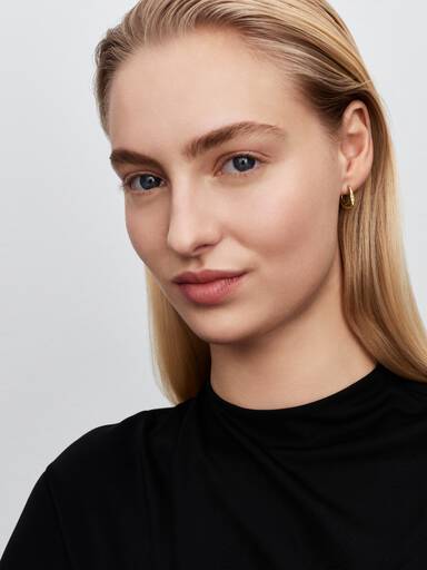 Organically Shaped Stone-Set Hoop Earrings