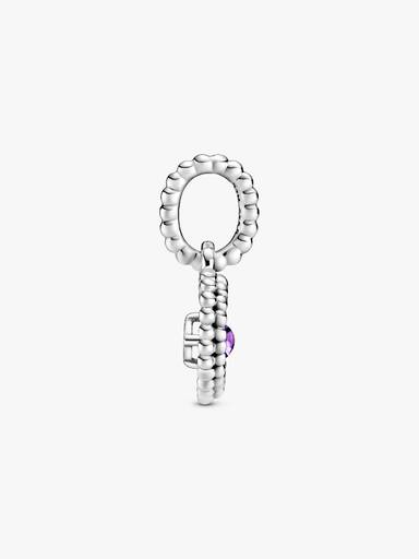 Purple Beaded Heart Dangle Charm