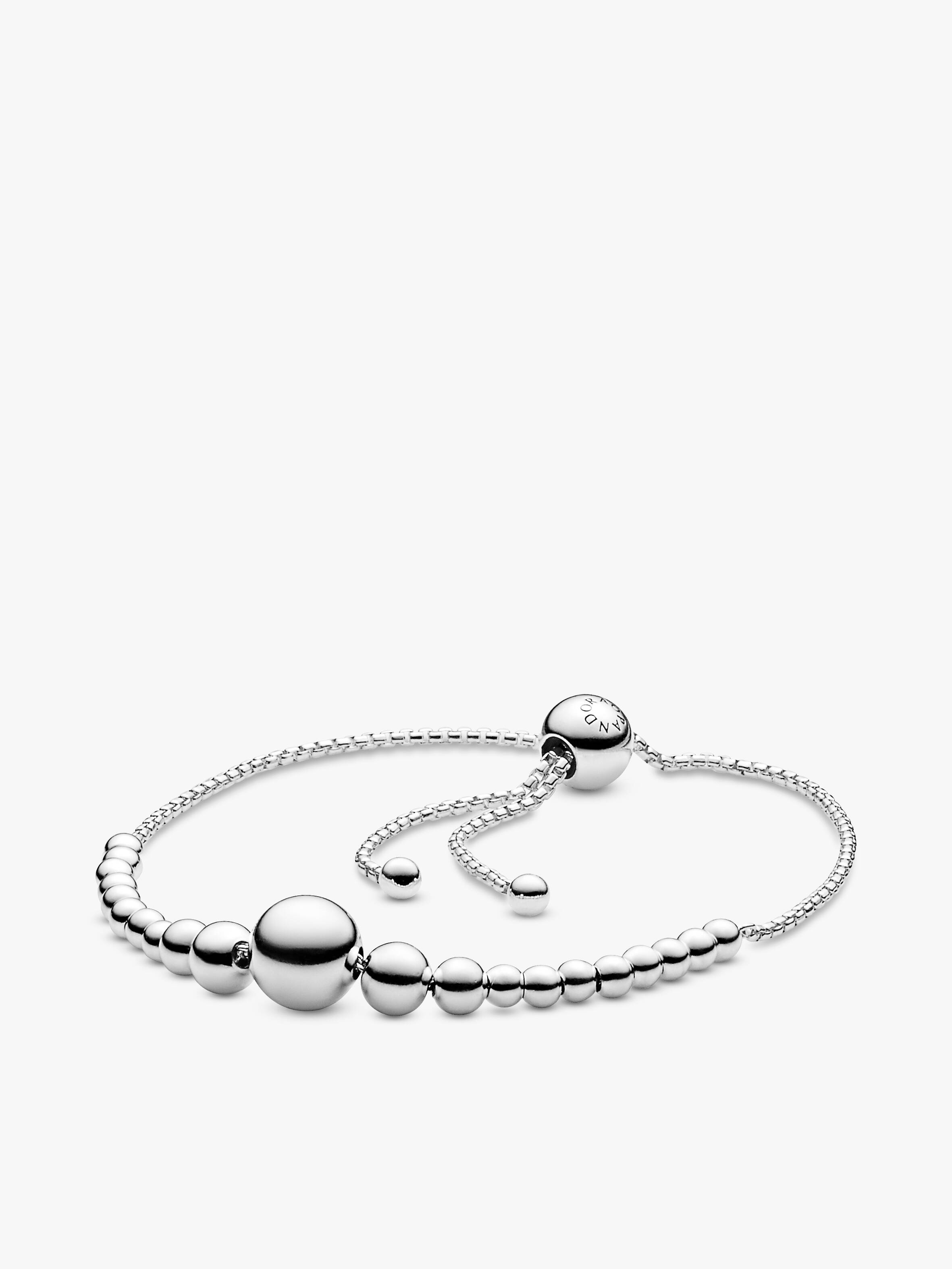 Beaded silver bracelet