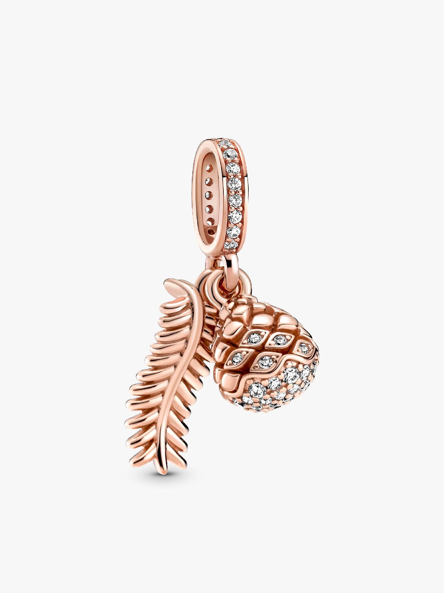 Sparkling Pine Cone Dangle Charm
