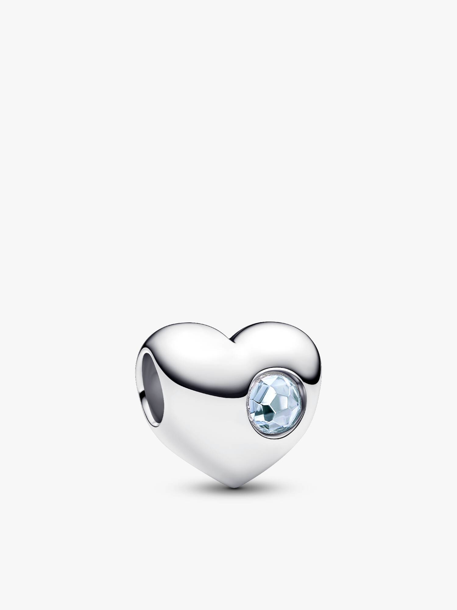 Engravable Sea Aqua Blue Stone Heart Charm