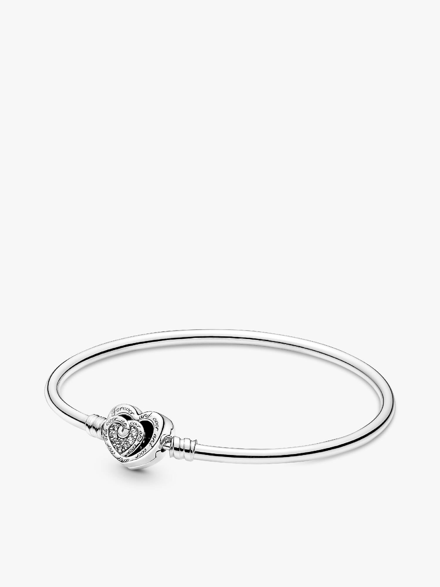 Pandora Moments Entwined Infinite Hearts Clasp Bangle
