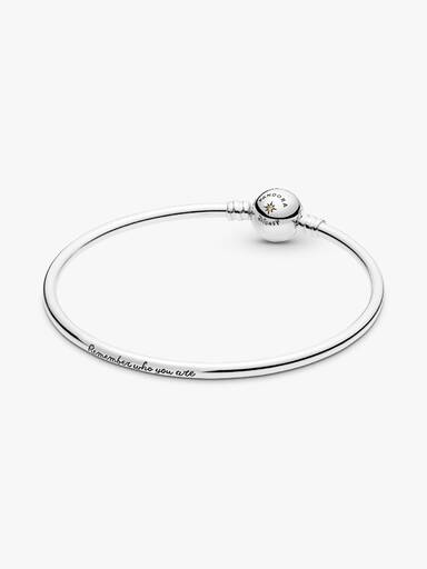 Disney Simba silver bangle with golden coloured cubic zirconia