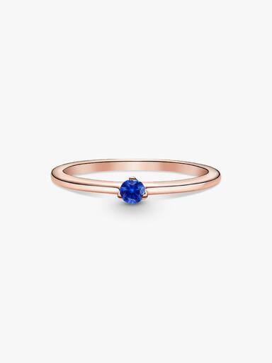 Stellar Blue Solitaire Ring