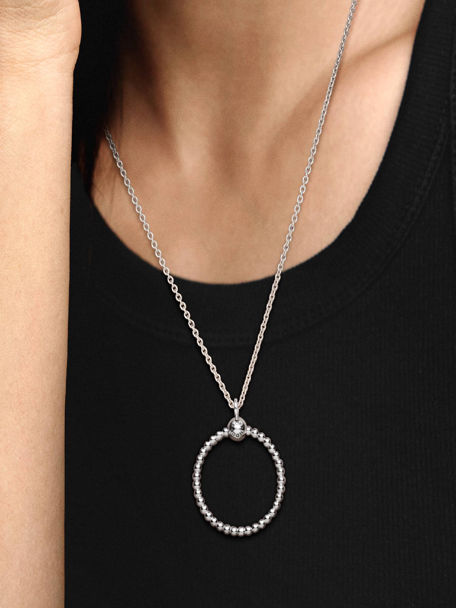 Pandora Moments Medium Beaded O Pendant