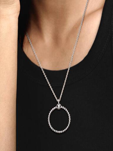 Pandora Moments Medium Beaded O Pendant