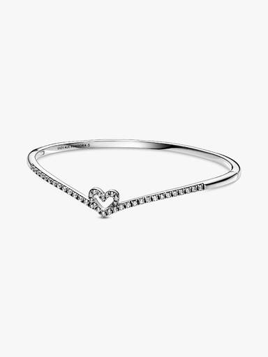 Sparkling Wishbone Heart Bangle