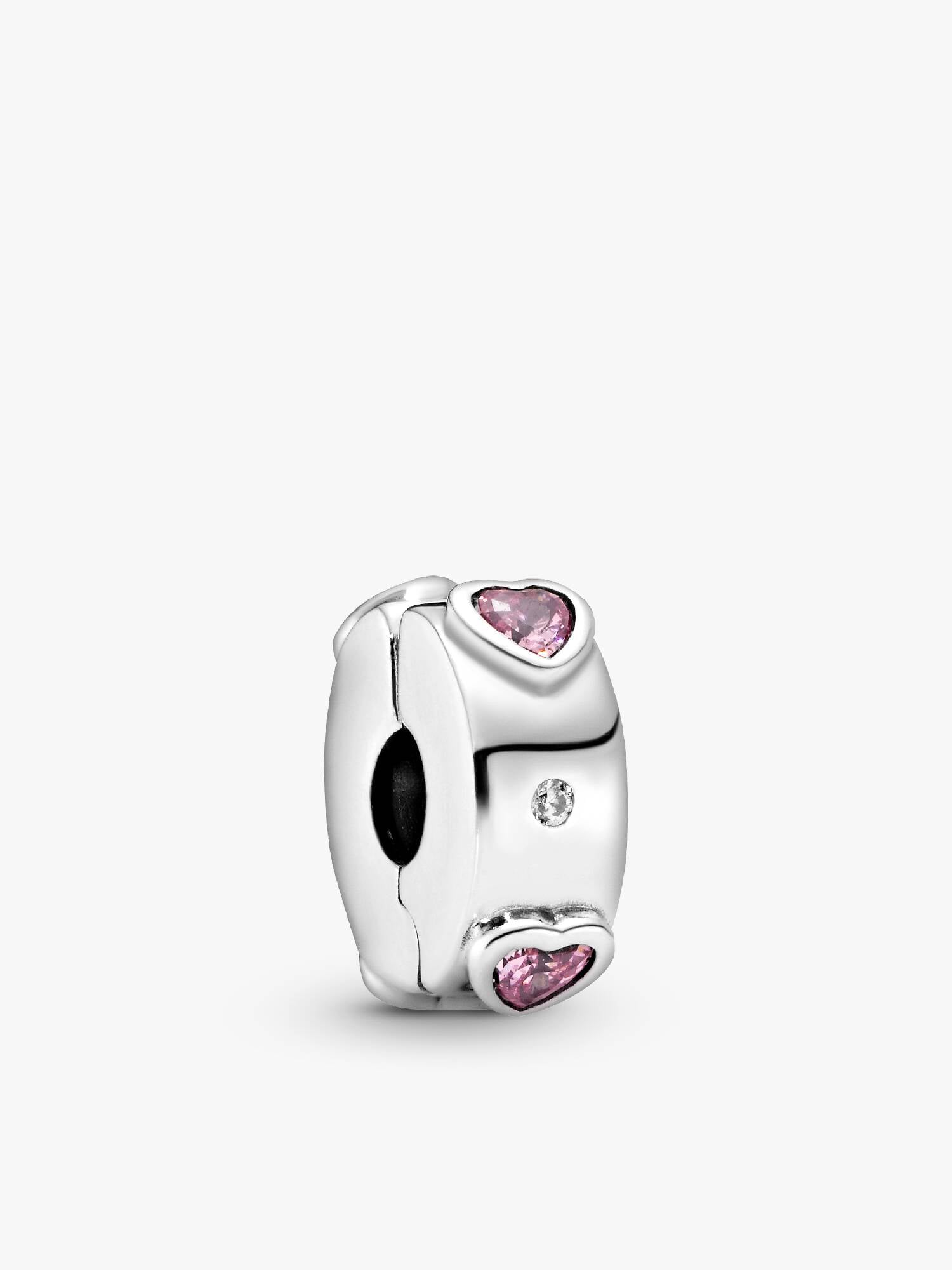Sparkling Pink Hearts Clip Charm