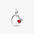 Engravable Heart Red Stone Dangle Charm Engravable Heart Red Stone Dangle Charm