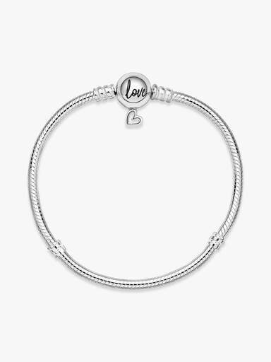 Pandora Moments Freehand Heart Clasp Snake Chain Bracelet