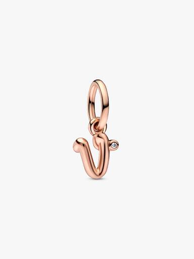Letter v Script Alphabet Dangle Charm