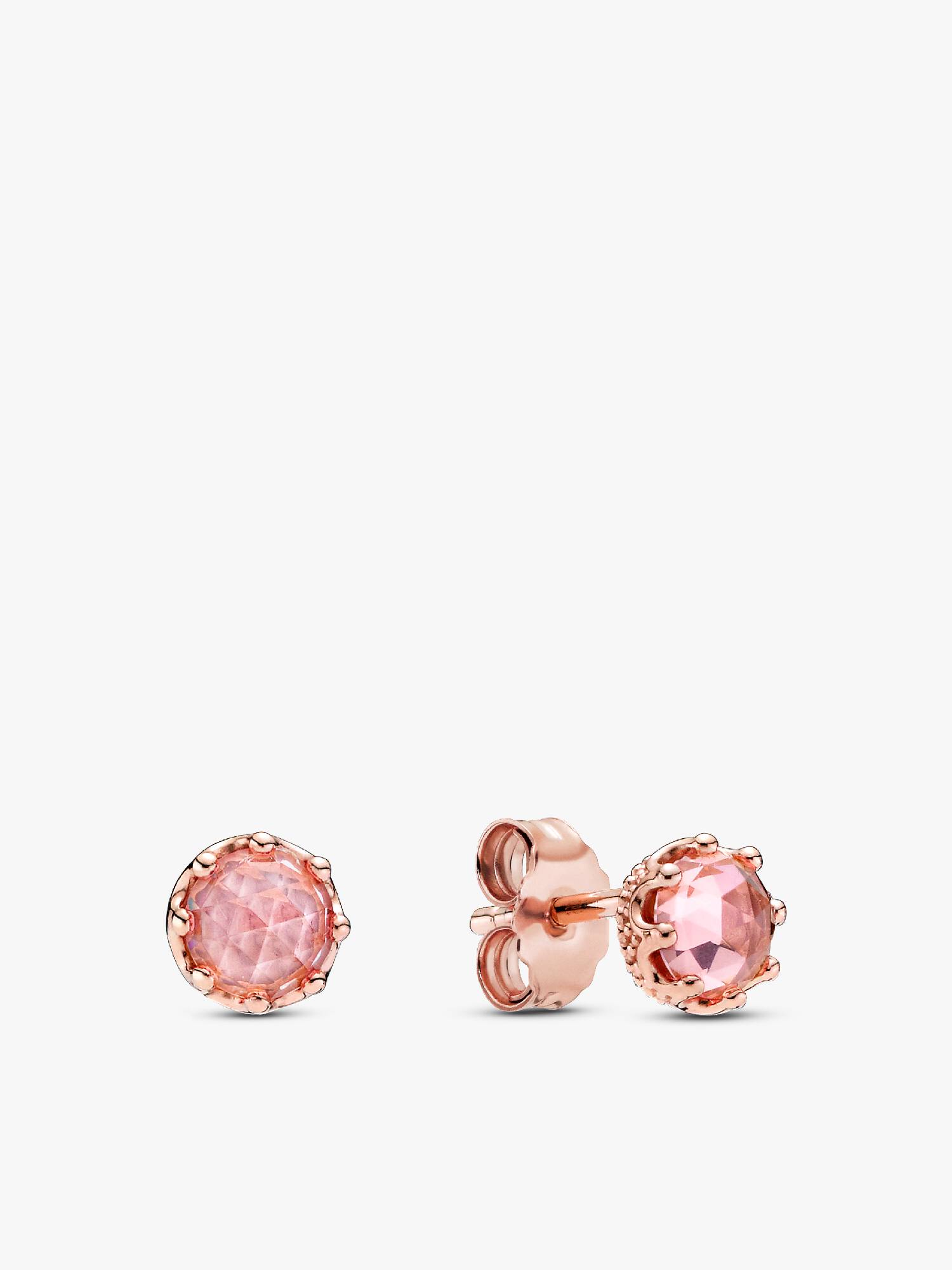 Pink Sparkling Crown Stud Earrings