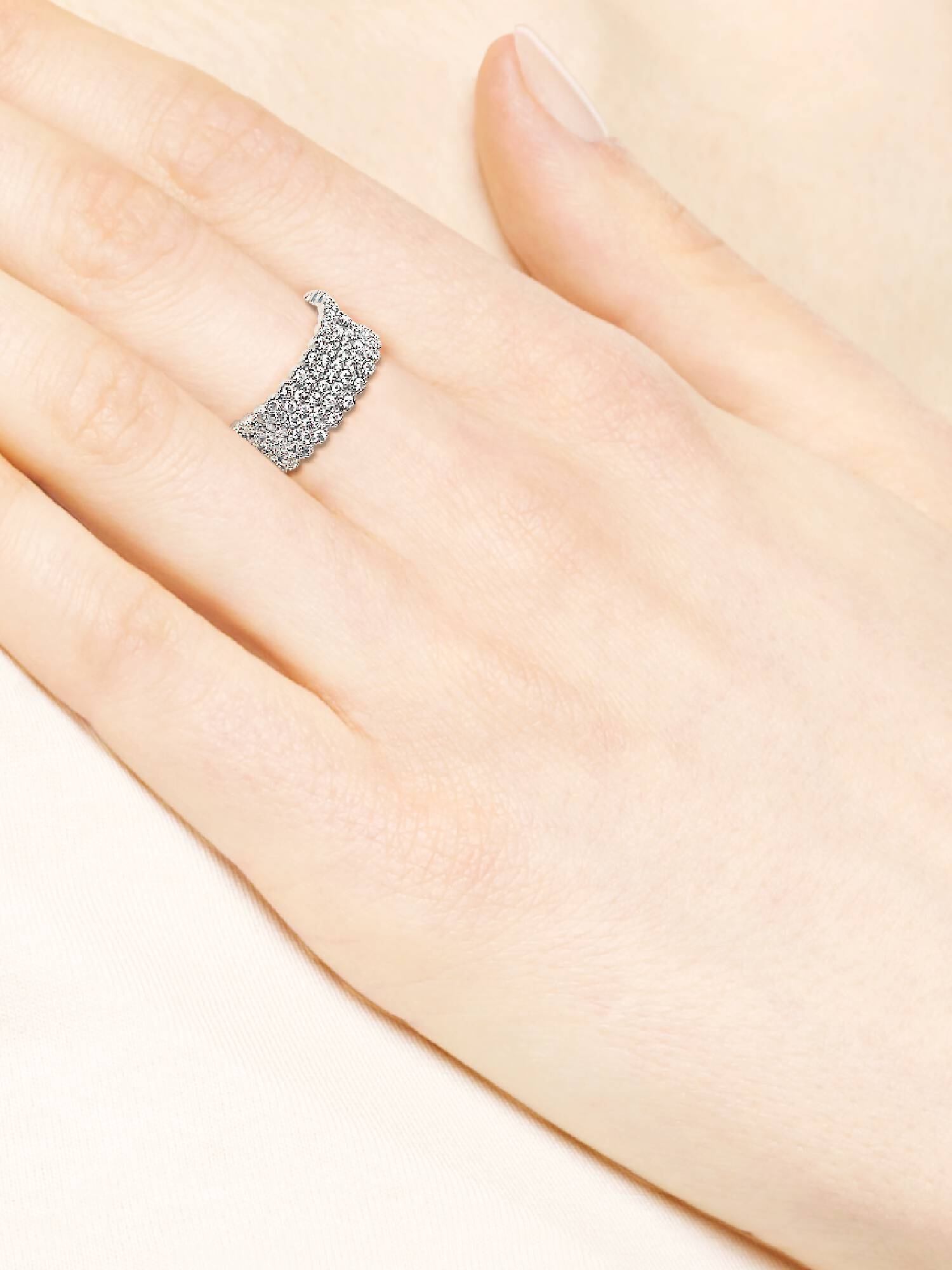 Silver ring with clear cubic zirconia