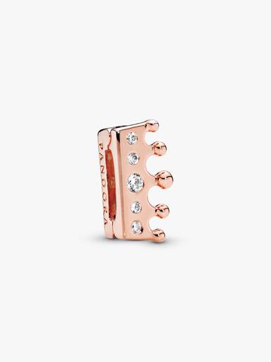 PANDORA Reflexions crown clip charm in PANDORA Rose