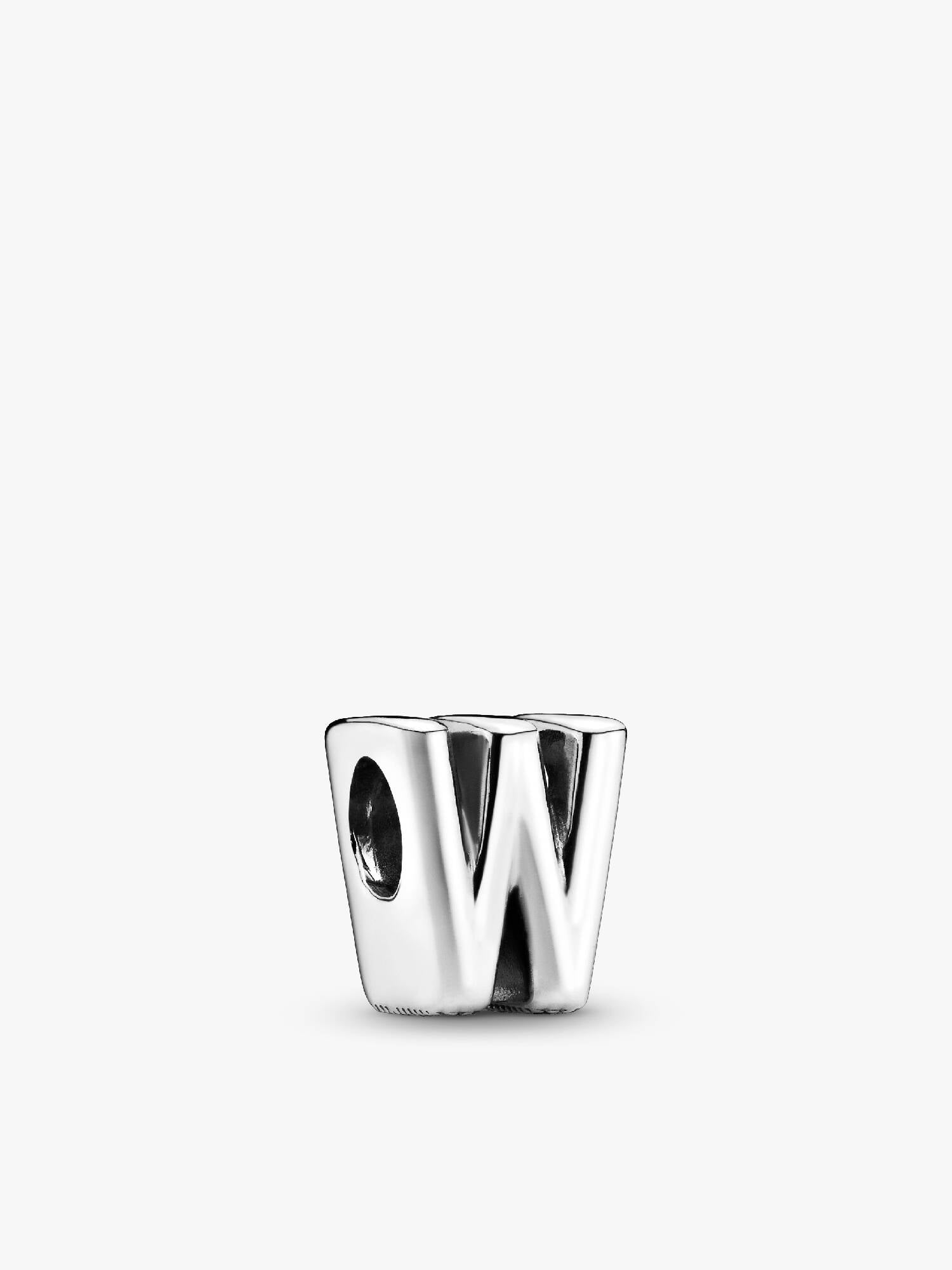 Letter W silver charm