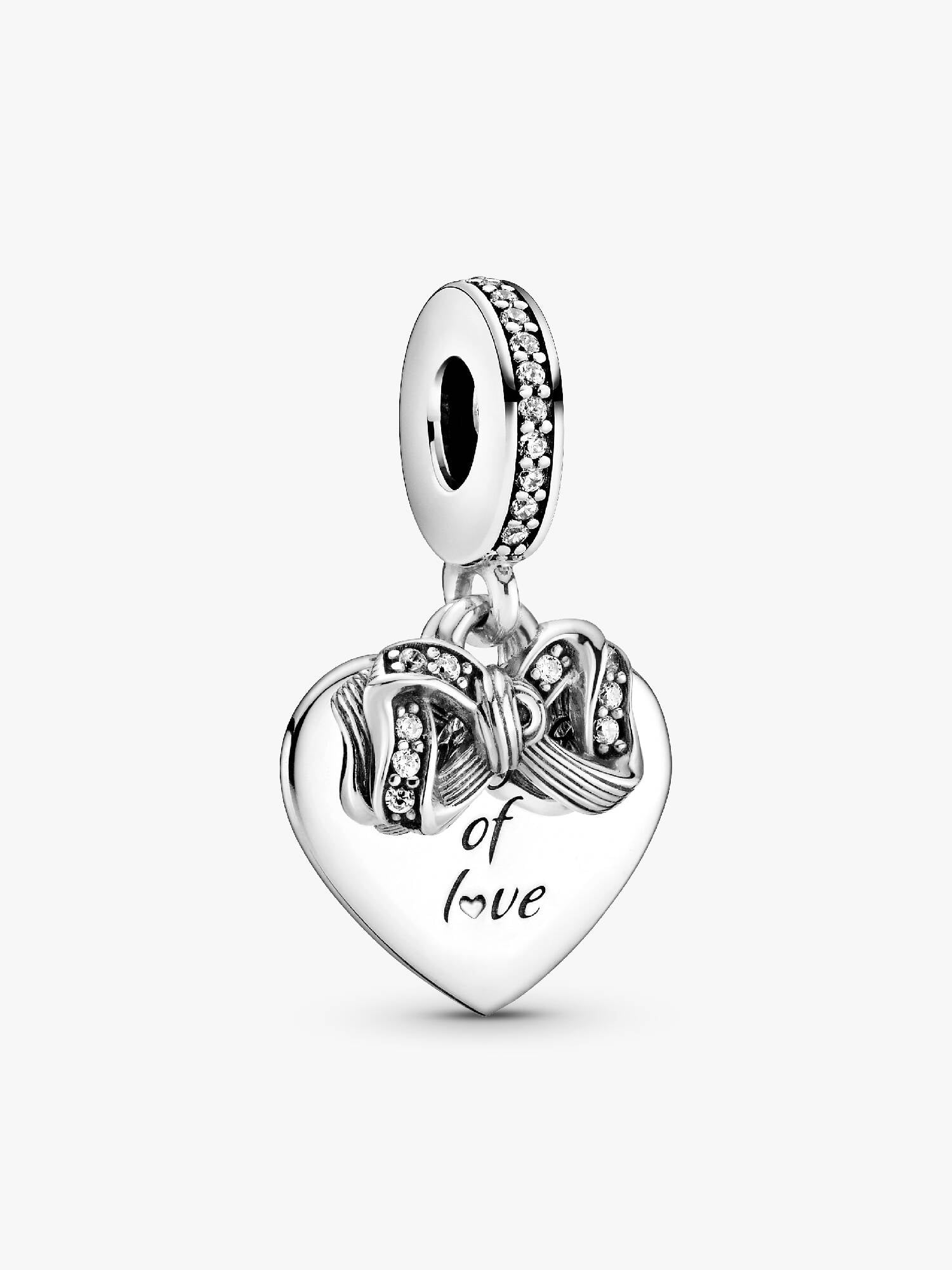 Bow & Love Heart Dangle Charm
