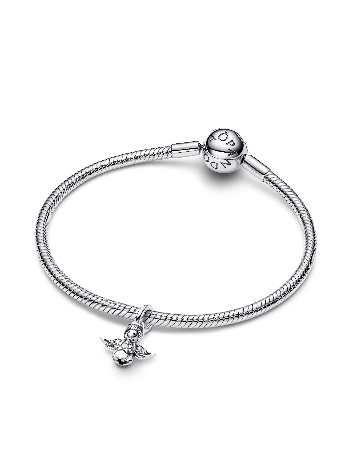 Cha♡ Sparkling Angel Dangle Charm | Sterling silver | Pandora ZA