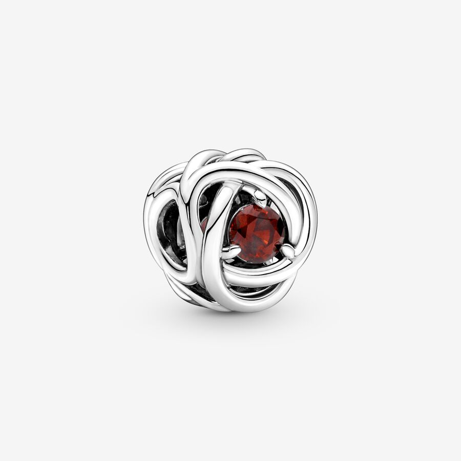 Red Eternity Circle Charm image number 0