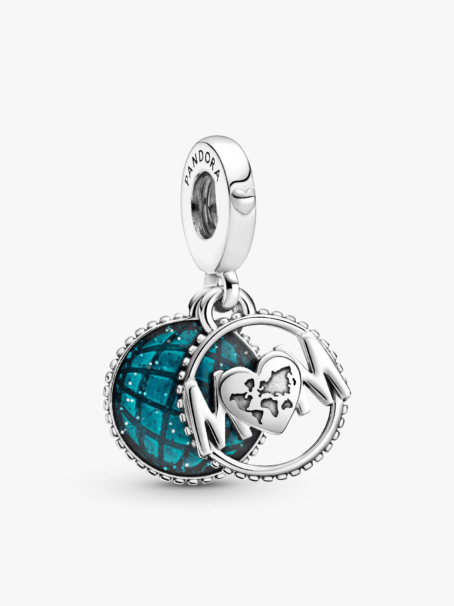 Glitter Globe Mum Dangle Charm