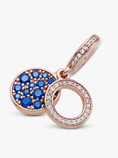 Sparkling Blue Disc Double Dangle Charm
