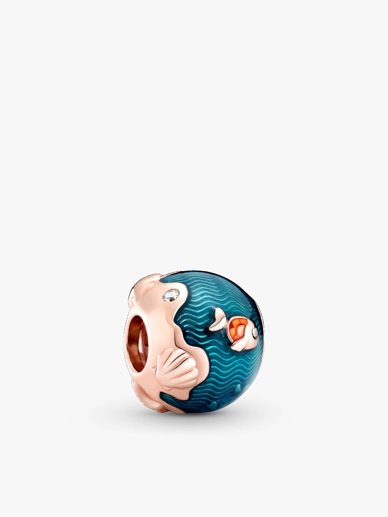 Shimmering Ocean Waves & Fish Charm