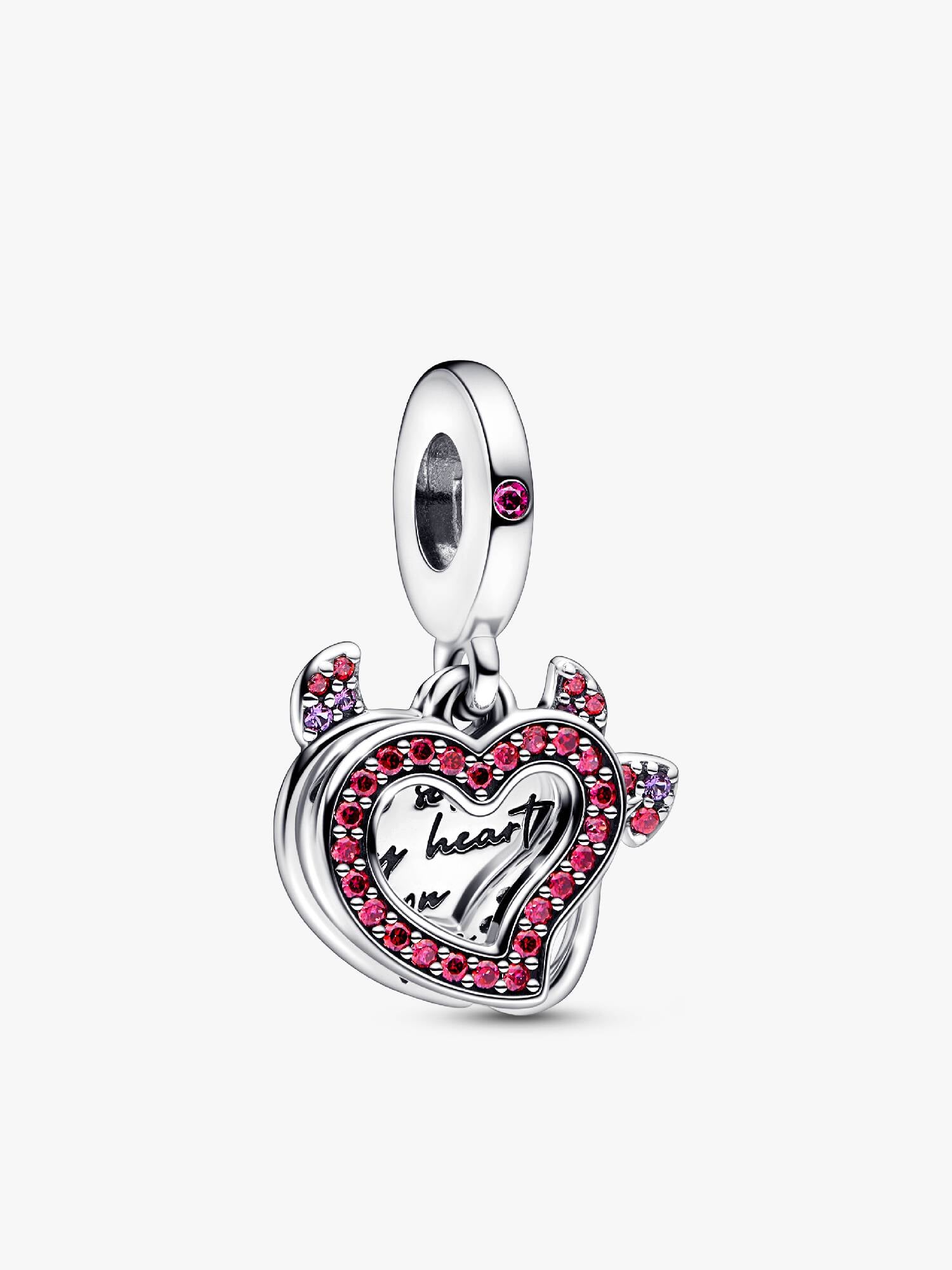 Devil Heart Double Dangle Charm