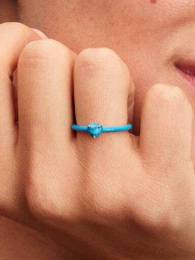 Turquoise-coloured Heart Stone Ring