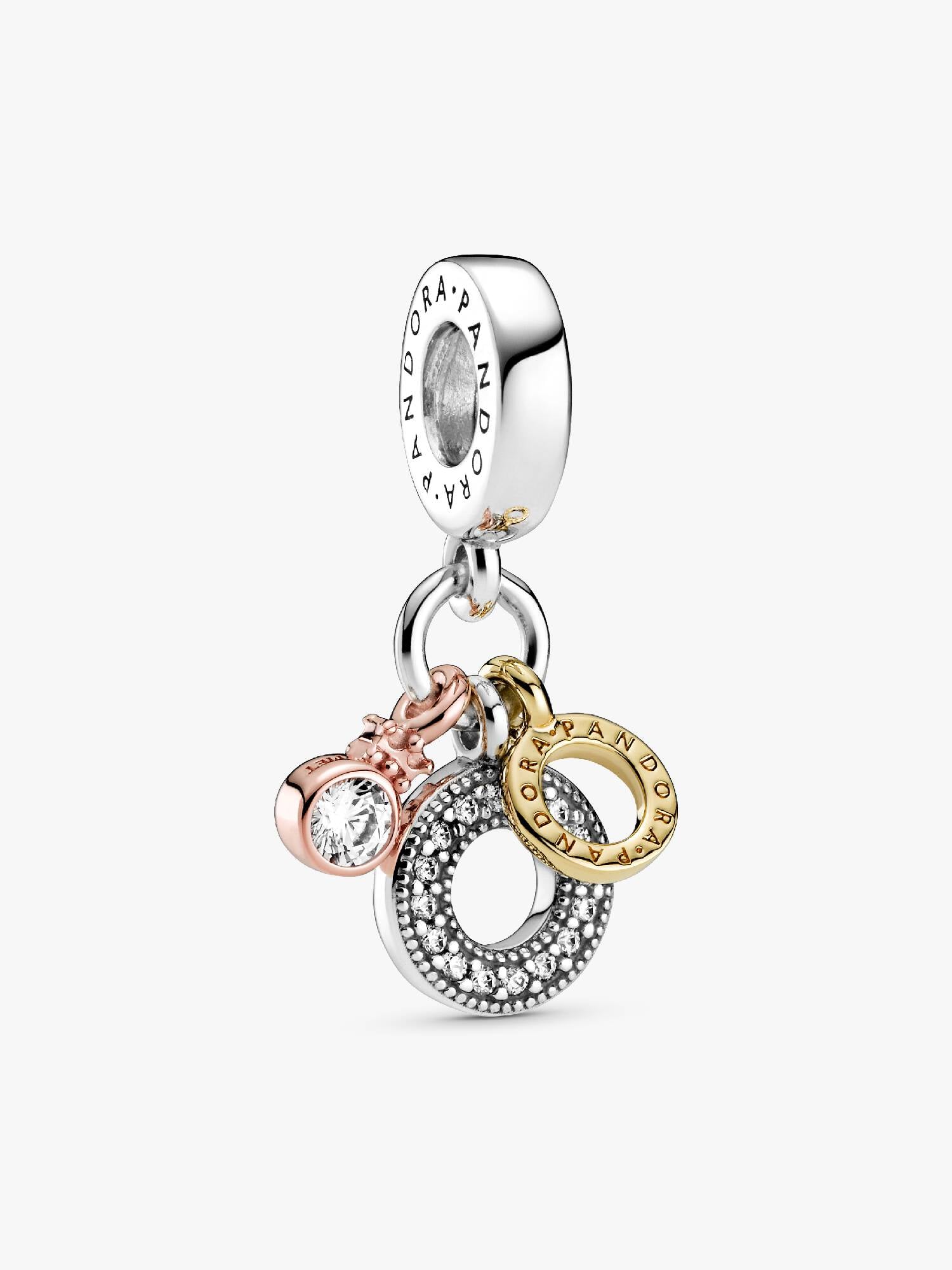 Triple Monogram & Logo Dangle Charm