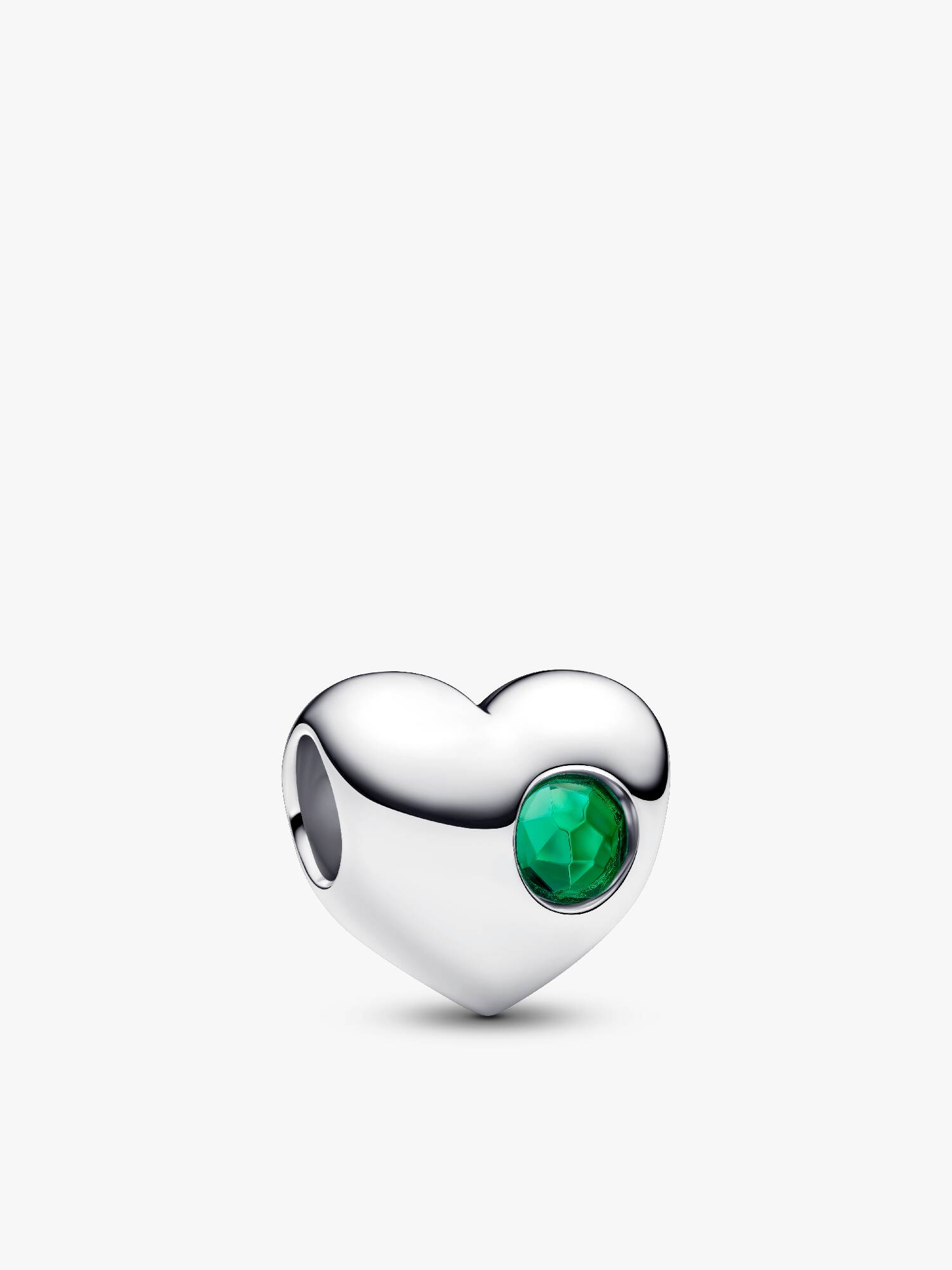 Engravable Green Stone Heart Charm
