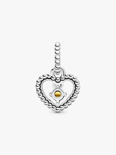 Honey Beaded Heart Dangle Charm
