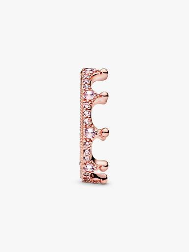 Crown 14k rose gold-plated ring with orchid pink and blush pink crystal