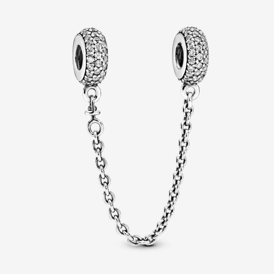 Sparkling Pavé Safety Chain Charm image number 0