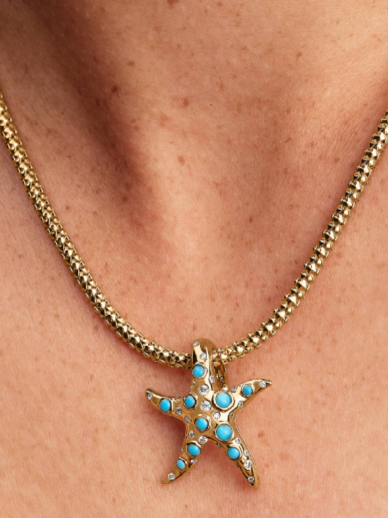 Sparkling Blue Starfish Dangle Charm