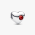 Engravable Red Stone Heart Charm Engravable Red Stone Heart Charm