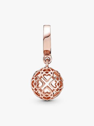 Hearts 14k rose gold-plated dangle