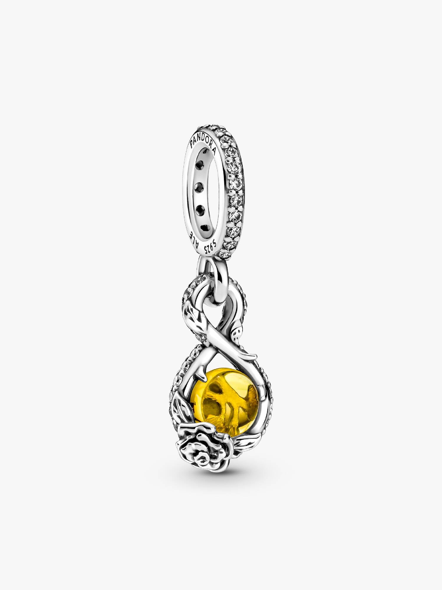 Disney Belle Infinity & Rose Flower Pendant