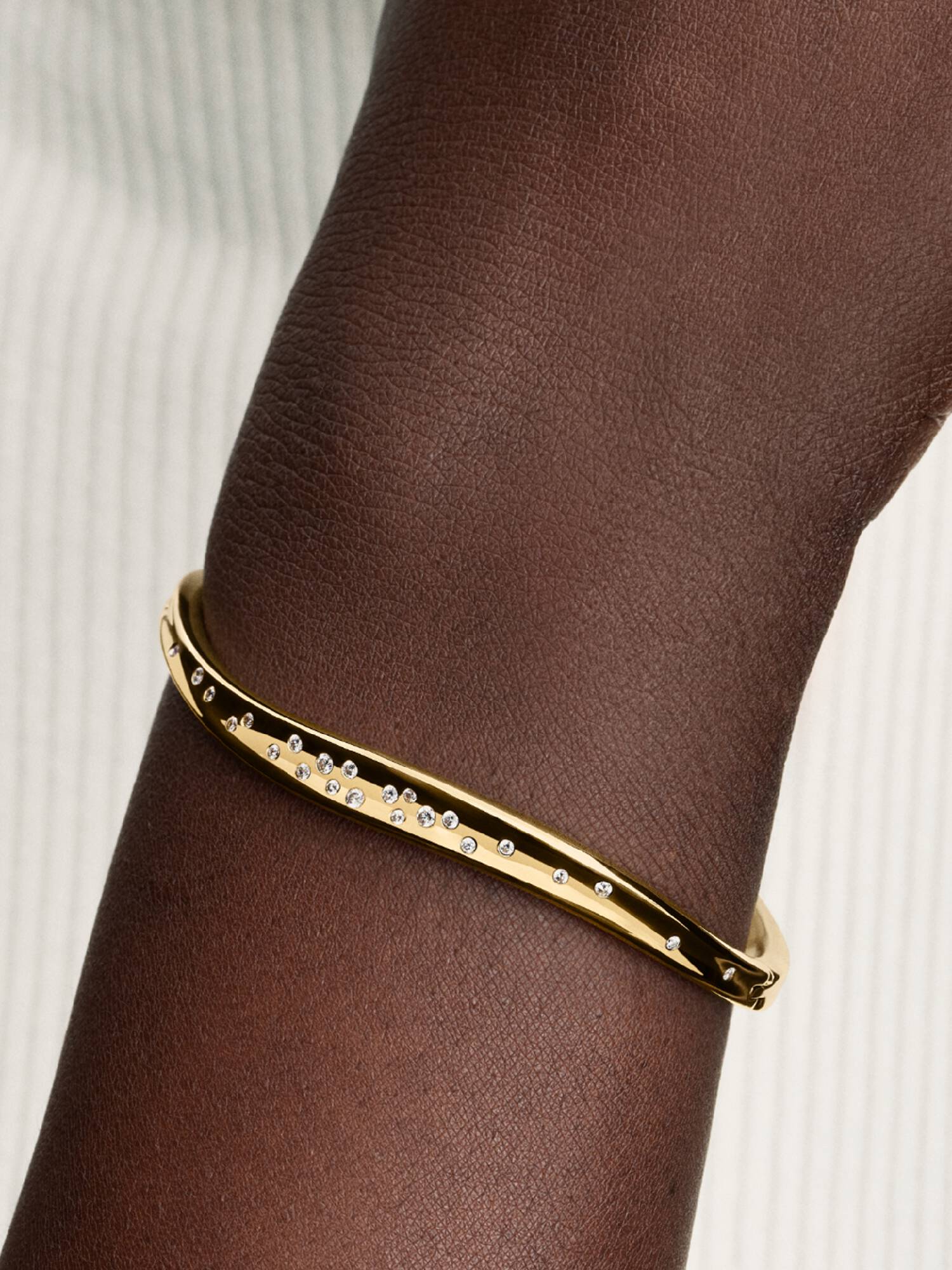 Organically Shaped Stone-Set Bangle
