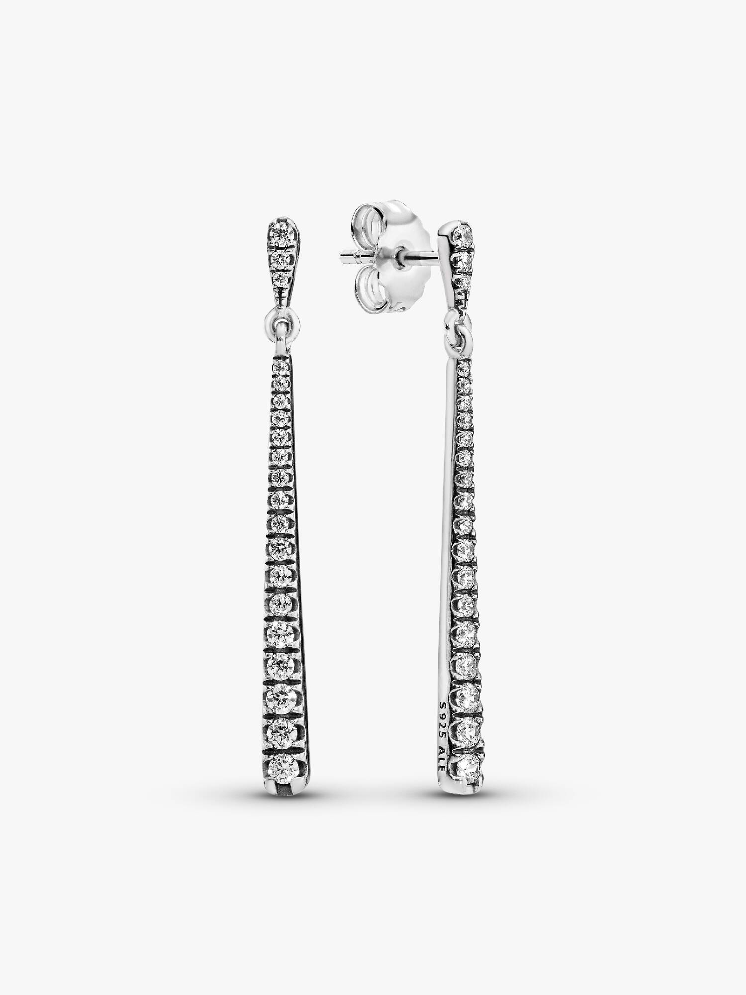 Silver earrings with clear cubic zirconia