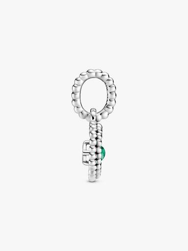 Rainforest Green Beaded Heart Dangle Charm